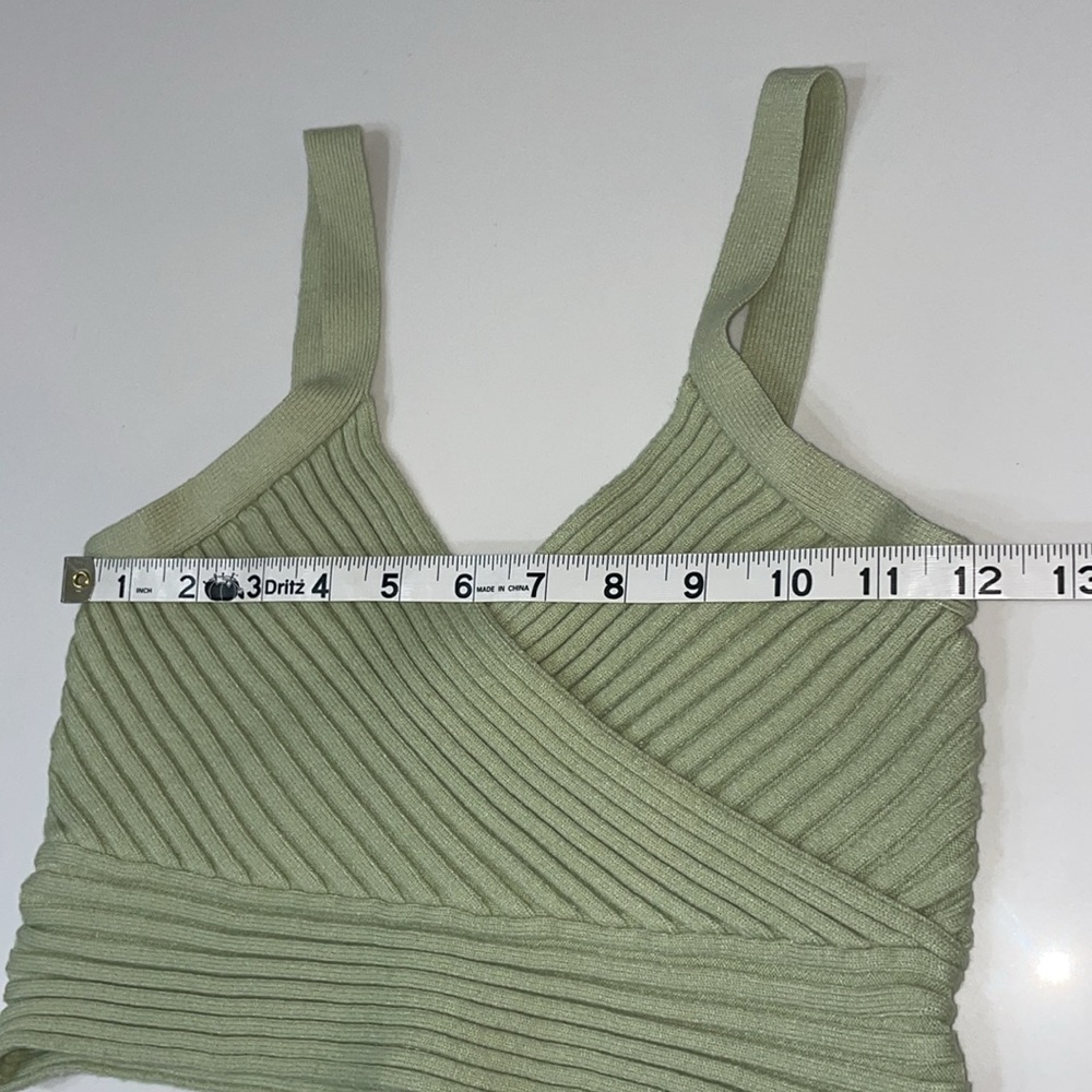 Princess Polly Light Green Arlene Ribbed Knit Tank Top | XS/S - Picture 5 of 7